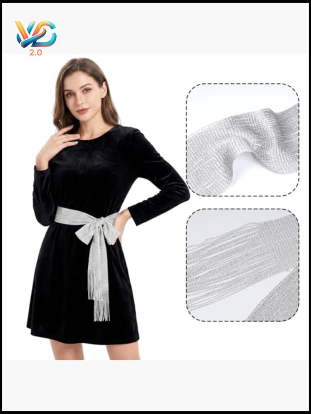 Long Skinny Scarf Sparkly Metallic Knit Multifunctional Necktie Head Wrap Belt - Picture 3 of 7